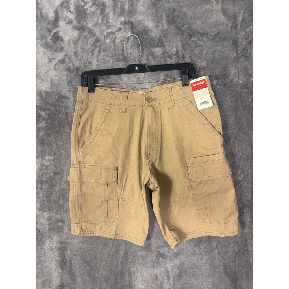 Wrangler Authentics Mens Cargo Shorts Khaki Tan 10ZM6ACGR Size 30 NWT